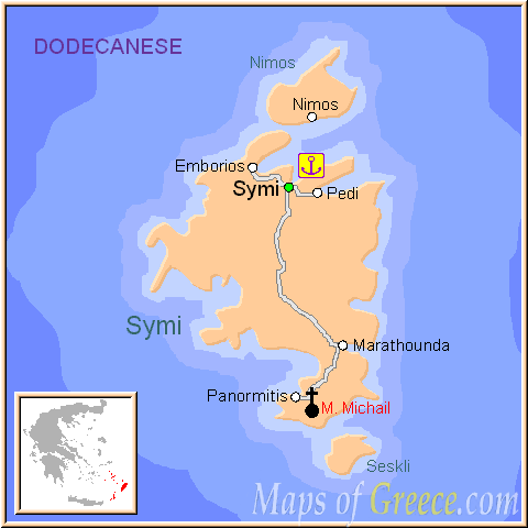 map of Symi- map of greece