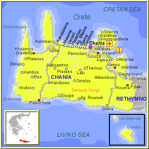 map of Chania- map of greece