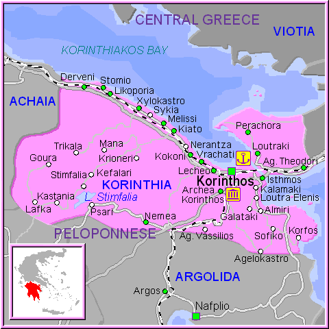 map of Corinthia- map of greece