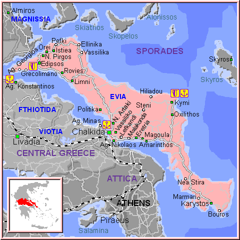 map of Evia- map of greece