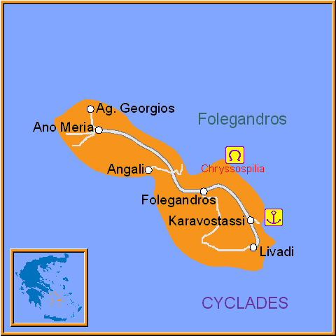 map of Folegandros- map of greece