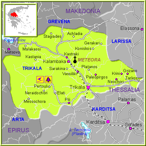 map of Kalambaka- map of greece