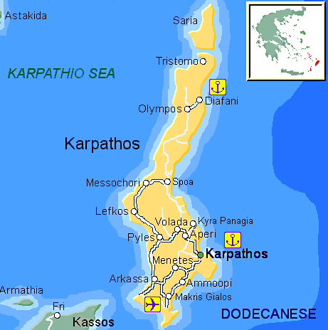 map of Karpathos- map of greece