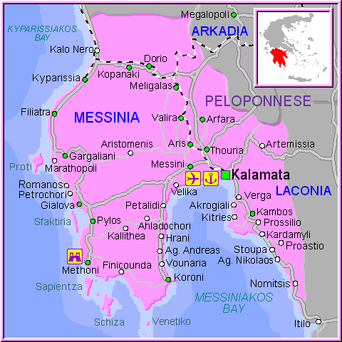 map of Messene- map of greece
