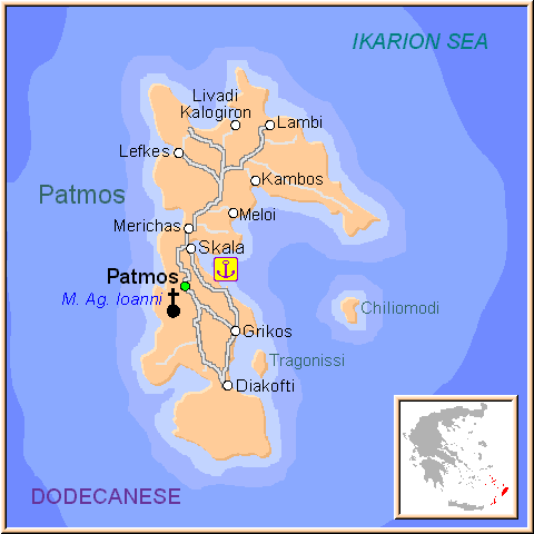 map of Patmos- map of greece