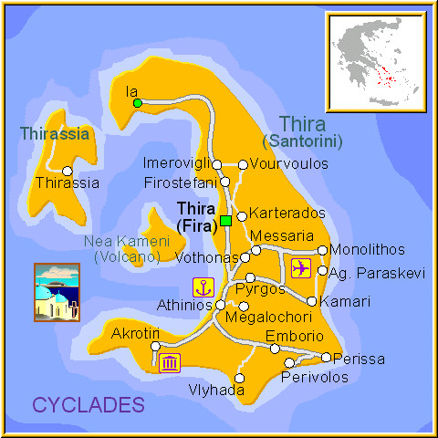 map of Santorini- map of greece