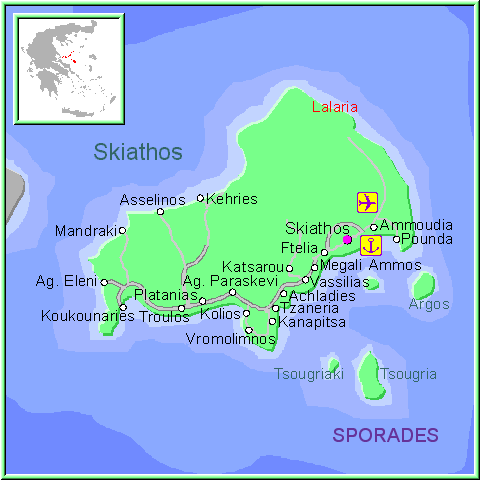 map of Skiathos- map of greece