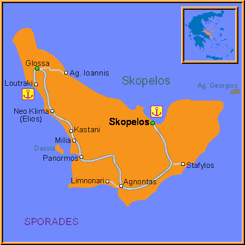 map of Skopelos- map of greece