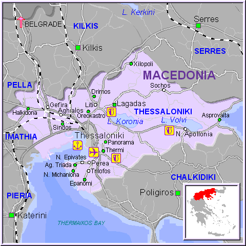 map of Thessaloniki- map of greece